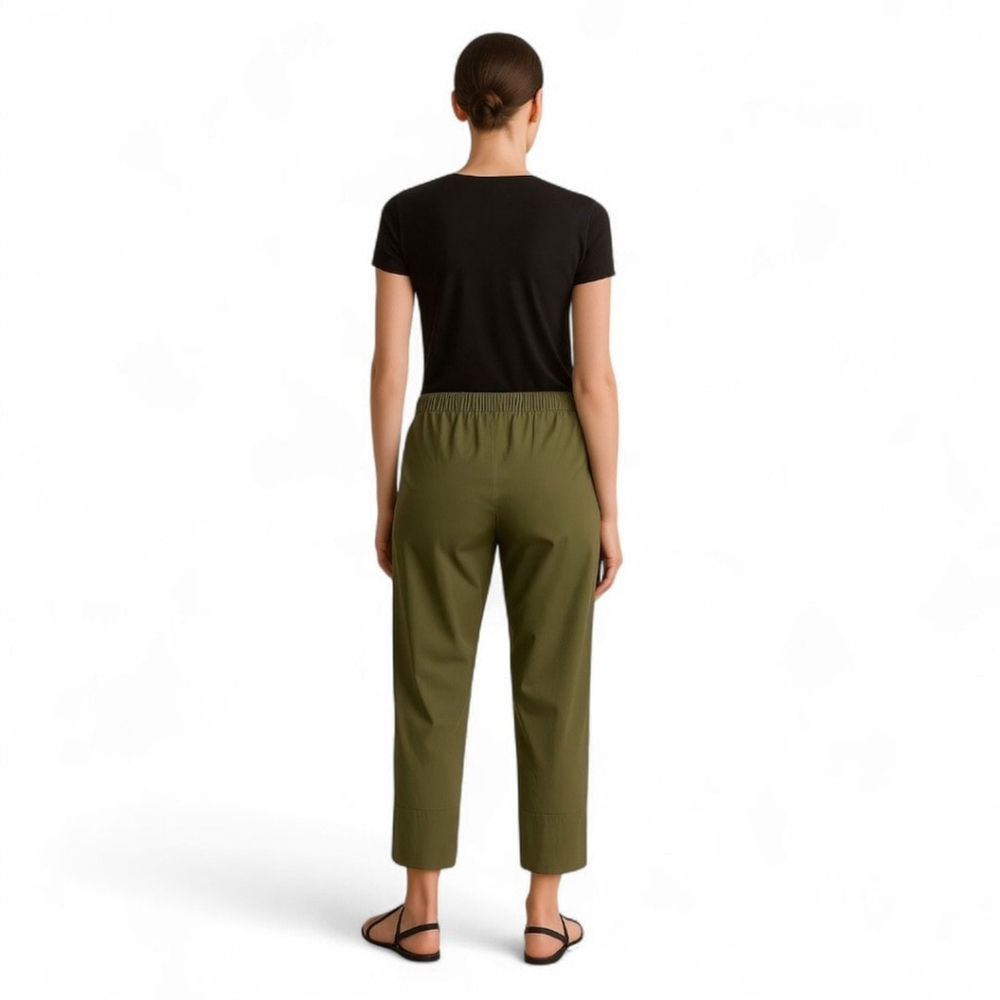 Akris Punto Olive Pull-On Crop Pants Size 8 - Picture 13 of 14